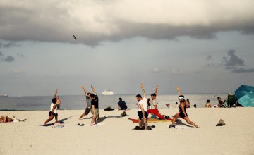 Yoga on the beach